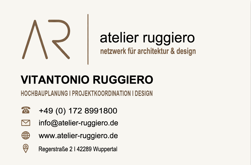 Vorderseite der Visitenkarte atelier ruggiero