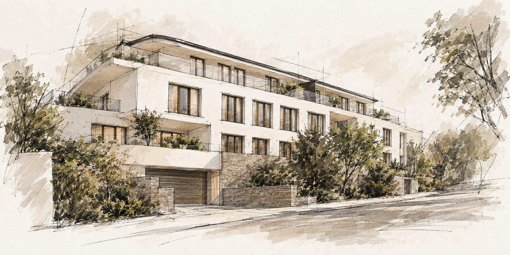 Freie Architekturskizze – atelier ruggiero