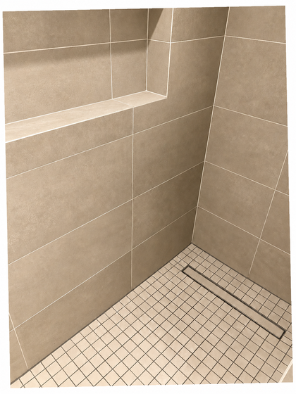 BAD · DUSCHE / NISCHE / GROSSFORMATIGE WAND- UND BODENFLIESE