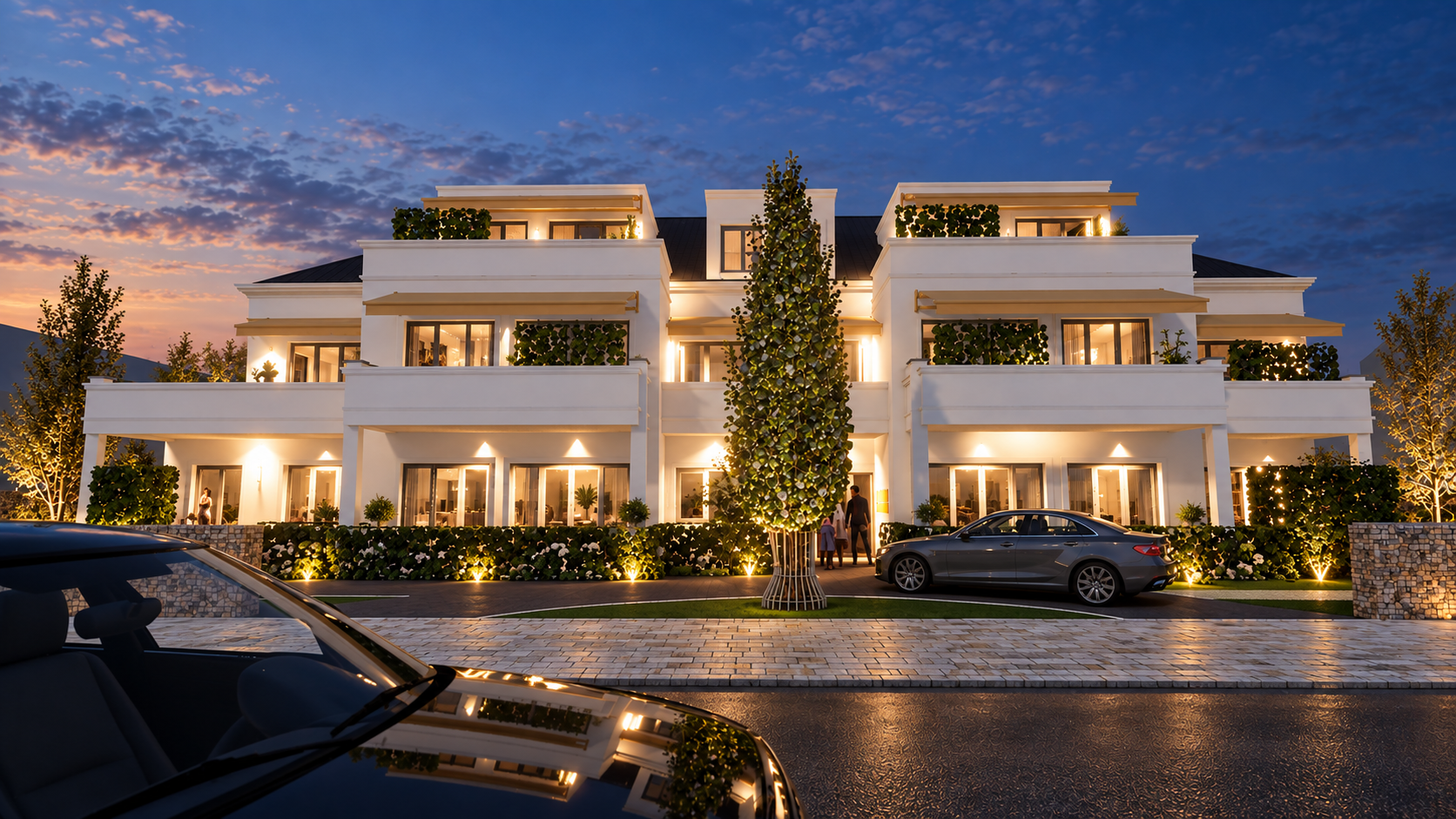 Abendvisualisierung der Villa in Andernach